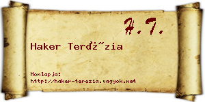 Haker Terézia névjegykártya